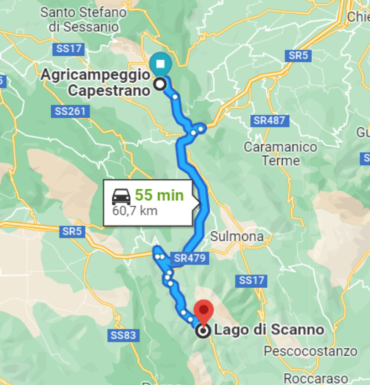 mappa Lago di Scanno- Tenuta Il Guerriero